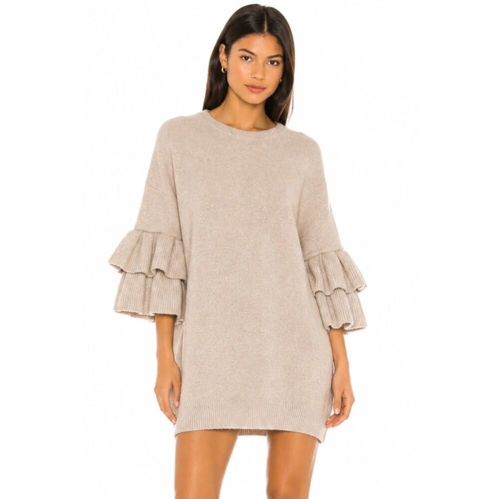 BB Dakota Sweater Than Honey Sweater Dress in Sand EUC Size Large.